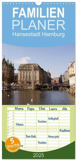 Familienplaner 2025 - Hansestadt Hamburg mit 5 Spalten (Wandkalender, 21 x 45 cm) CALVENDO - Kattobello Kattobello