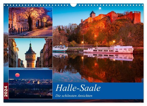 Halle-Saale - Die schönsten Ansichten (Wandkalender 2024 DIN A3 quer), CALVENDO Monatskalender - Martin Wasilewski
