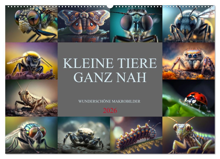Kleine Tiere ganz nah (Wandkalender 2026 DIN A2 quer), CALVENDO Monatskalender - Dirk Meutzner