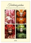 Cover-Bild zum Titel 'Tierkreiszeichen. Mit Frauenpower Sternzeichen durch das Jahr (Wandkalender 2026 DIN A2 hoch), CALVENDO Monatskalender' von 'Rose Hurley'