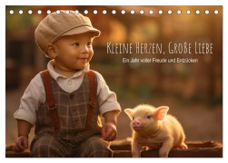 Cover-Bild zum Titel 'Kleine Herzen, Große Liebe: Ein Jahr voller Freude und Entzücken (Tischkalender 2026 DIN A5 quer), CALVENDO Monatskalender' von 'Artefacti Artefacti'