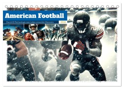 Cover-Bild zum Titel 'American Football - Durch KI-Technologie zum Leben erweckte Momente (Tischkalender 2026 DIN A5 quer), CALVENDO Monatskalender' von 'Marco Warstat'