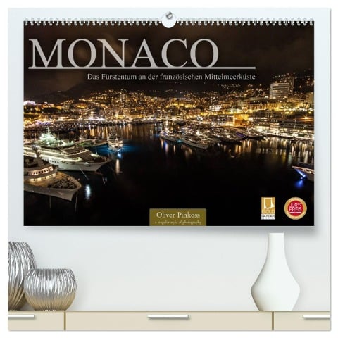 Monaco - Das Fürstentum an der französischen Mittelmeerküste (hochwertiger Premium Wandkalender 2025 DIN A2 quer), Kunstdruck in Hochglanz - Oliver Pinkoss