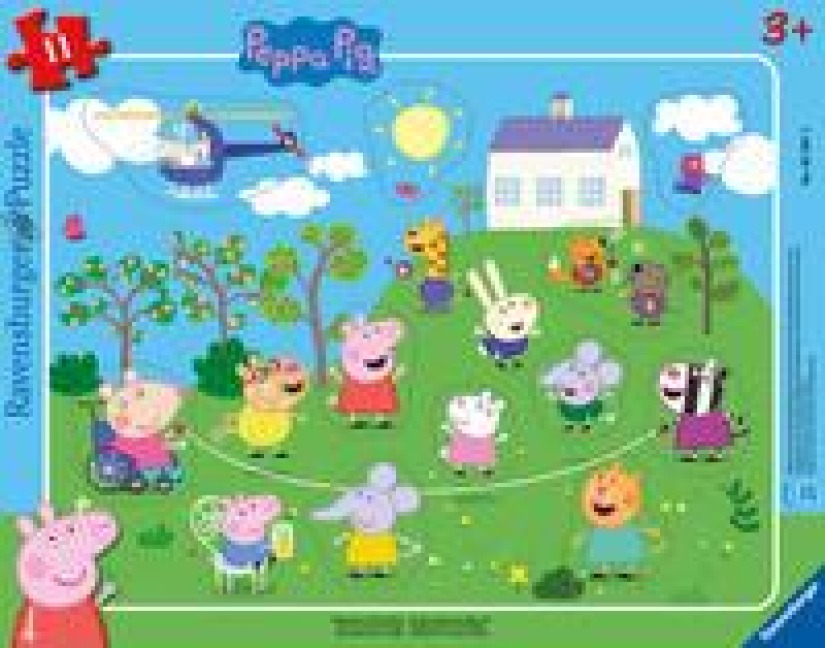 Ravensburger Kinderpuzzle 05697 - Seilspringen mit Peppa Wutz - 11 Teile Peppa Pig Rahmenpuzzle für Kinder ab 3 Jahren - 