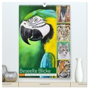 Cover-Bild zum Titel 'Beseelte Blicke - Lebendig gemalte und berührende Tierporträts (hochwertiger Premium Wandkalender 2026 DIN A2 hoch), Kunstdruck in Hochglanz' von 'Michaela Spreider'