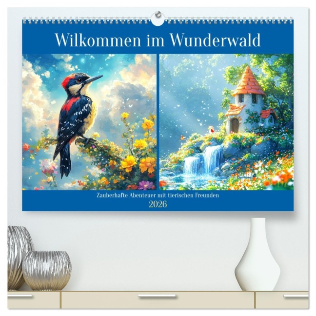 Willkommen im Wunderwald. Zauberhafte Abenteuer mit tierischen Freunden (hochwertiger Premium Wandkalender 2026 DIN A2 quer), Kunstdruck in Hochglanz - Rose Hurley