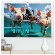 Schwimmende Schweine im Paradies (hochwertiger Premium Wandkalender 2026 DIN A2 quer), Kunstdruck in Hochglanz - Renate Utz