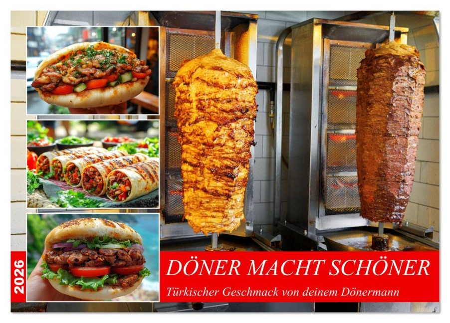 Döner macht schöner, türkischer Geschmack von deinem Dönermann (Tischkalender 2026 DIN A5 quer), CALVENDO Monatskalender - Mb Fotografie