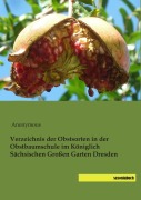 Cover-Bild zum Titel 'Verzeichnis der Obstsorten in der Obstbaumschule im Königlich Sächsischen Großen Garten Dresden' von ''