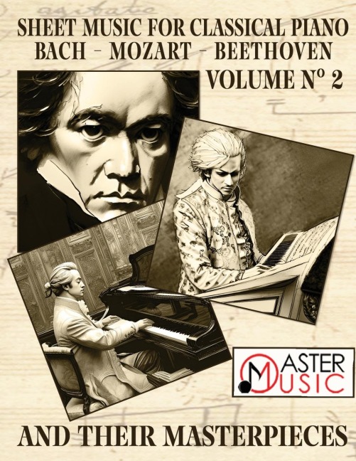 Sheet Music for Classical Piano - Ludwig van Beethoven, Joann Sebastian Bach, Amadeus Mozart