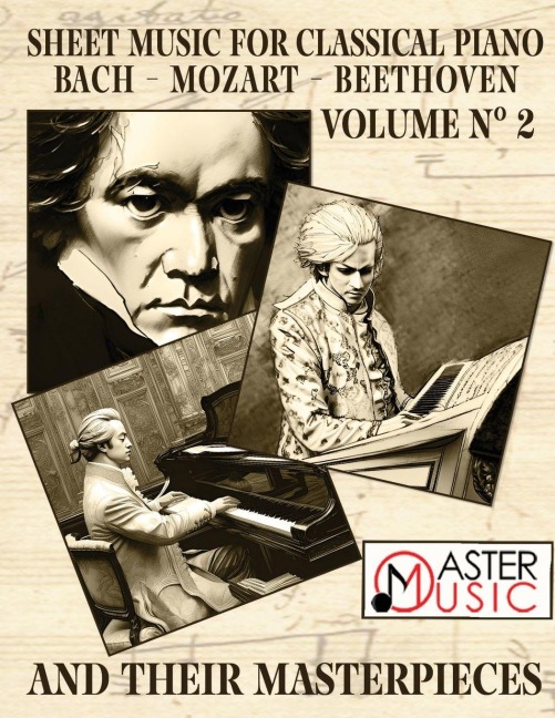 Sheet Music for Classical Piano - Ludwig van Beethoven, Amadeus Mozart, Joann Sebastian Bach
