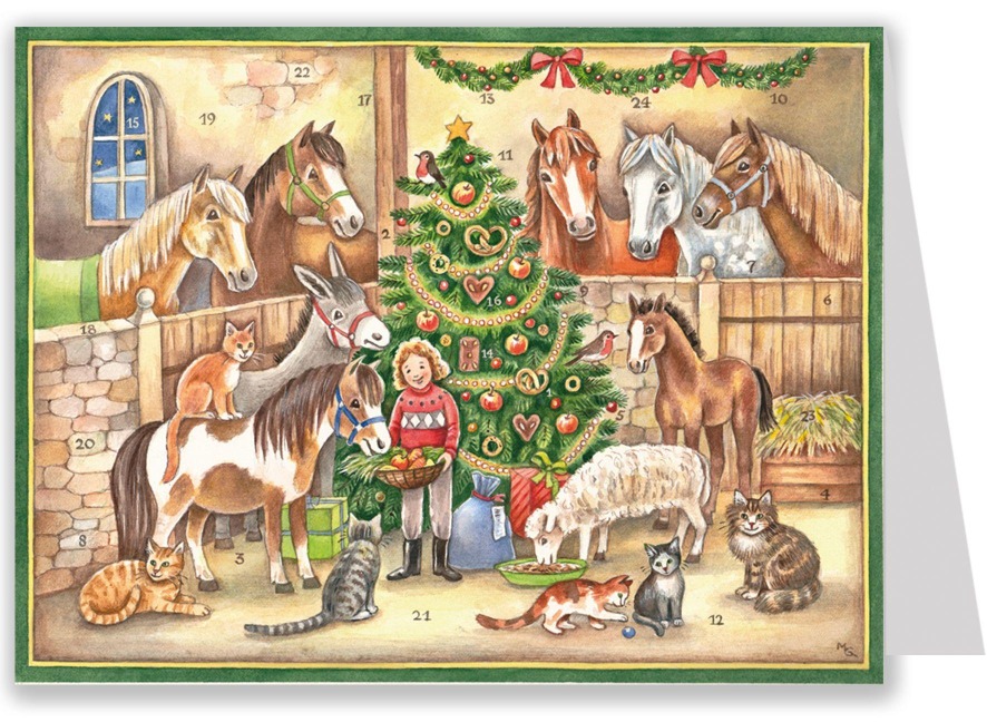 Postkarten-Adventskalender "Im Stall" - M. Wölber