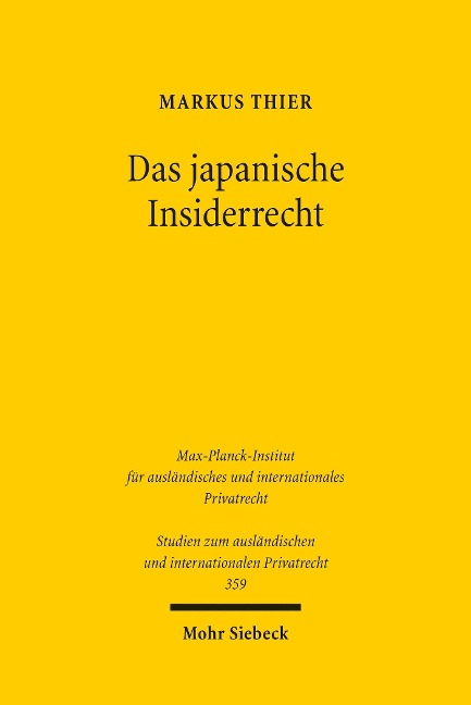 Das japanische Insiderrecht - Markus Thier
