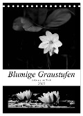 Blumige Graustufen - Schwarz und Weiß (Tischkalender 2025 DIN A5 hoch), CALVENDO Monatskalender - Helene Seidl