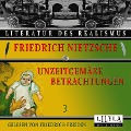 Cover-Bild zum Titel 'Unzeitgemäße Betrachtungen 3' von 'Friedrich Nietzsche'