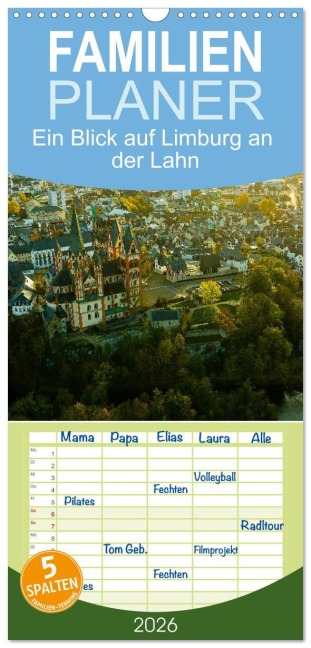 Familienplaner 2026 - Ein Blick auf Limburg an der Lahn mit 5 Spalten (Wandkalender, 21 x 45 cm) CALVENDO - Markus W. Lambrecht