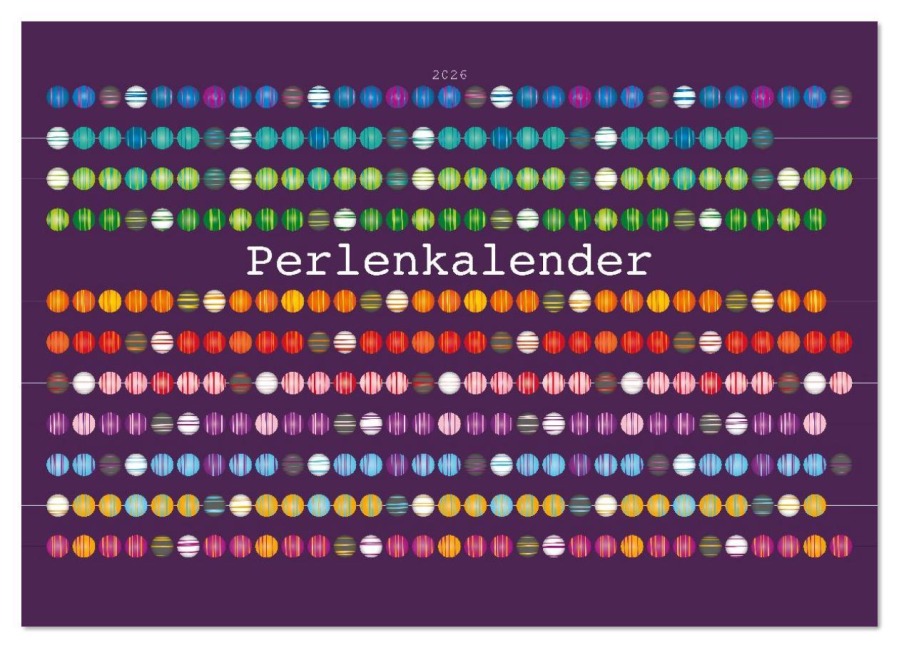 Perlenkalender (Wandkalender 2026 DIN A4 quer), CALVENDO Monatskalender - ROTH-Design Bettina Roth