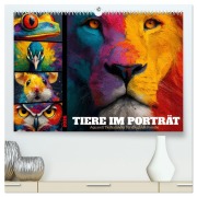 Cover-Bild zum Titel 'Tiere im Porträt - Aquarell Tierkalender für die ganze Familie (hochwertiger Premium Wandkalender 2026 DIN A2 quer), Kunstdruck in Hochglanz' von 'Mb Fotografie'