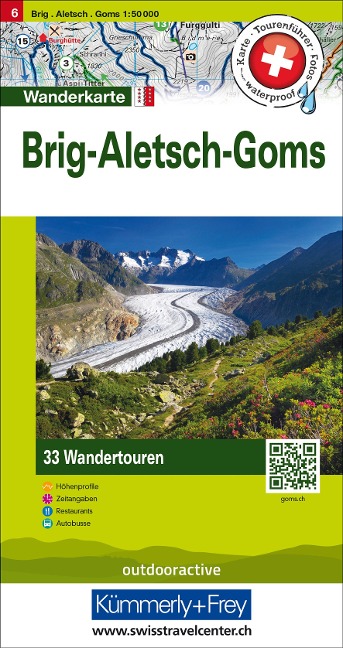 Kümmerly+Frey Wandertourenkarte 6 Brig, Aletsch, Goms 1:50.000 - 