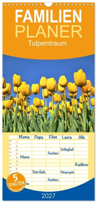 Familienplaner 2027 - Tulpentraum mit 5 Spalten (Wandkalender, 21 x 45 cm) CALVENDO - (C) By Insideportugal