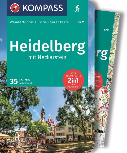 KOMPASS Wanderführer Heidelberg mit Neckarsteig, 35 Touren mit Extra-Tourenkarte - 