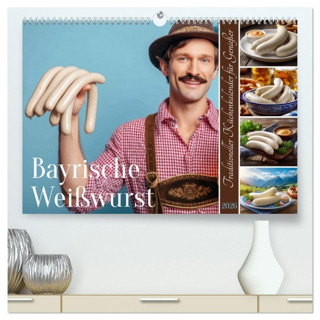 Bayrische Weißwurst - Traditioneller Küchenkalender für Genießer (hochwertiger Premium Wandkalender 2026 DIN A2 quer), Kunstdruck in Hochglanz - Mb Fotografie