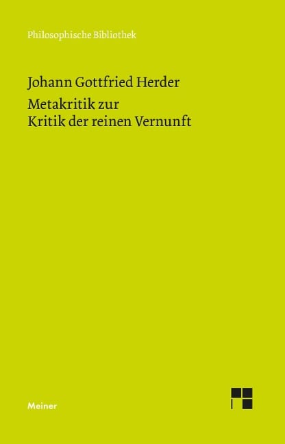 Metakritik zur Kritik der reinen Vernunft - Johann Gottfried Herder