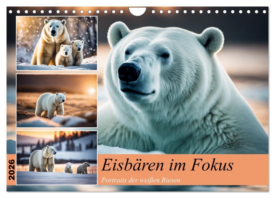 Eisbären im Fokus (Wandkalender 2026 DIN A4 quer), CALVENDO Monatskalender - Claudia Kleemann