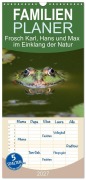Cover-Bild zum Titel 'Familienplaner 2027 - Frosch Karl, Hans und Max im Einklang der Natur mit 5 Spalten (Wandkalender, 21 x 45 cm) CALVENDO' von 'Rufotos Rufotos'
