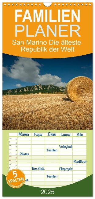 Familienplaner 2025 - San Marino Die älteste Republik der Welt mit 5 Spalten (Wandkalender, 21 x 45 cm) CALVENDO - Photostravellers Photostravellers