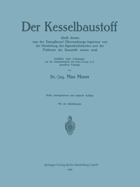 Der Kesselbaustoff - Max Moser