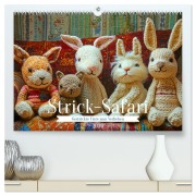 Cover-Bild zum Titel 'Strick-Safari - Gestrickte Tiere zum Verlieben (hochwertiger Premium Wandkalender 2026 DIN A2 quer), Kunstdruck in Hochglanz' von 'Rupert Kowalski'