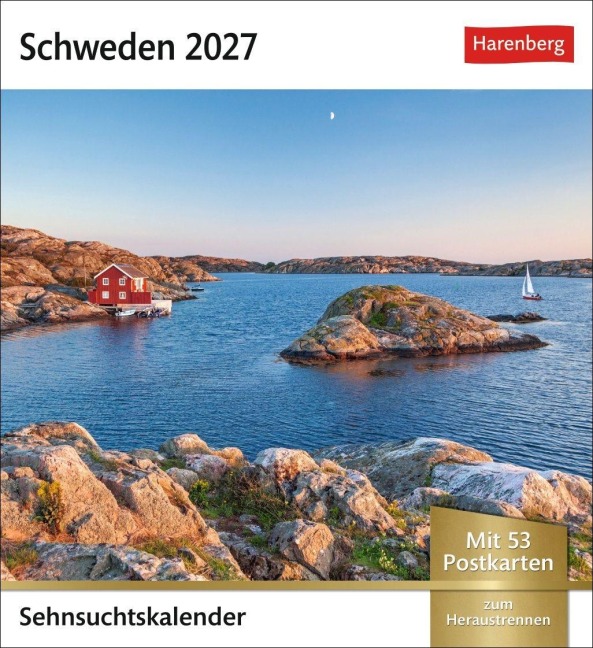 Schweden Sehnsuchtskalender 2027 - Wochenkalender mit 53 Postkarten - 