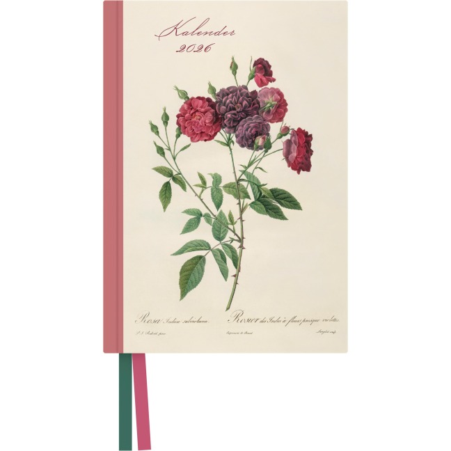 Redoutés Rosen Taschenkalender 2026 - Terminplaner mit Wochenkalendarium - Format 11,3x16,3 - 