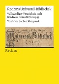 Cover-Bild zum Titel 'Reclams Universal-Bibliothek. Vollständiges Verzeichnis nach Bandnummern 1867 bis 1945' von 'Hans-Jochen Marquardt'