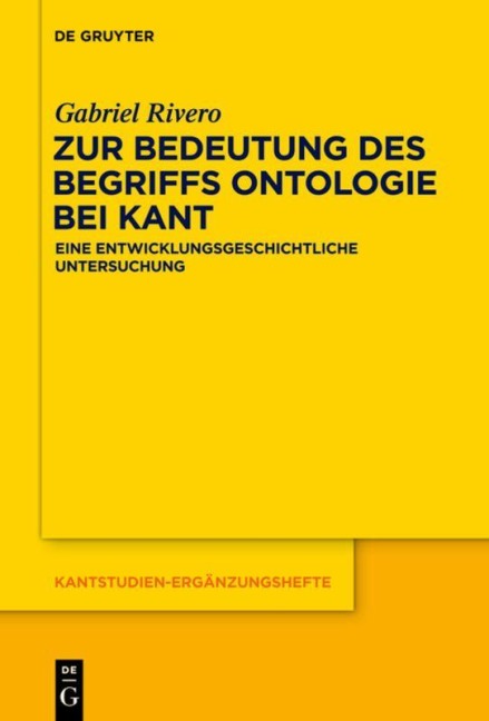 Zur Bedeutung des Begriffs Ontologie bei Kant - Gabriel Rivero