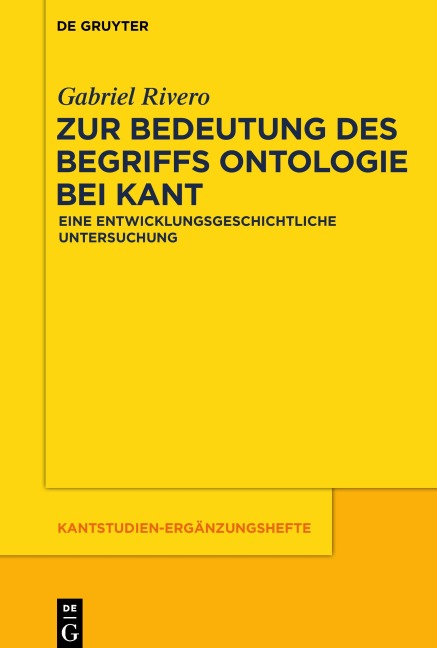 Zur Bedeutung des Begriffs Ontologie bei Kant - Gabriel Rivero