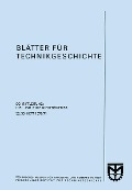 Cover-Bild zum Titel 'Blätter für Technikgeschichte' von ''