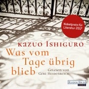 Cover-Bild zum Titel 'Was vom Tage übrig blieb' von 'Kazuo Ishiguro'