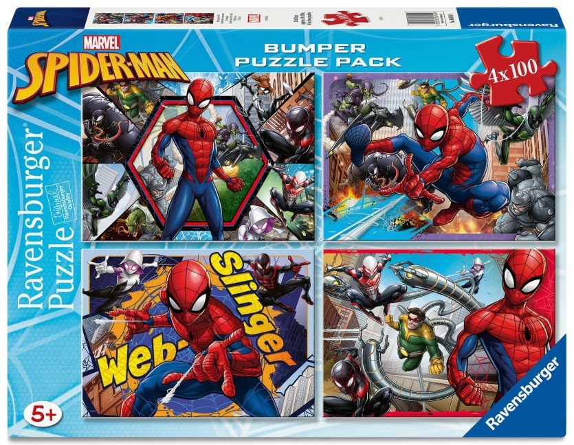 Kinderpuzzle 4x100 Teile - Spider-Man - Rettung in der Not - 