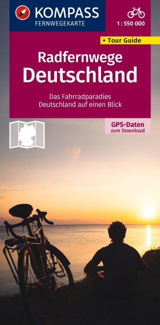 KOMPASS Radfernwegekarte Radfernwege Deutschland 1:550.000 - 