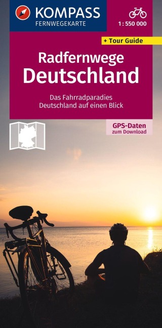 KOMPASS Radfernwegekarte Radfernwege Deutschland 1:550.000 - 