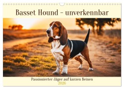 Cover-Bild zum Titel 'Basset Hound - unverkennbar (Wandkalender 2026 DIN A3 quer), CALVENDO Monatskalender' von 'Claudia Kleemann'