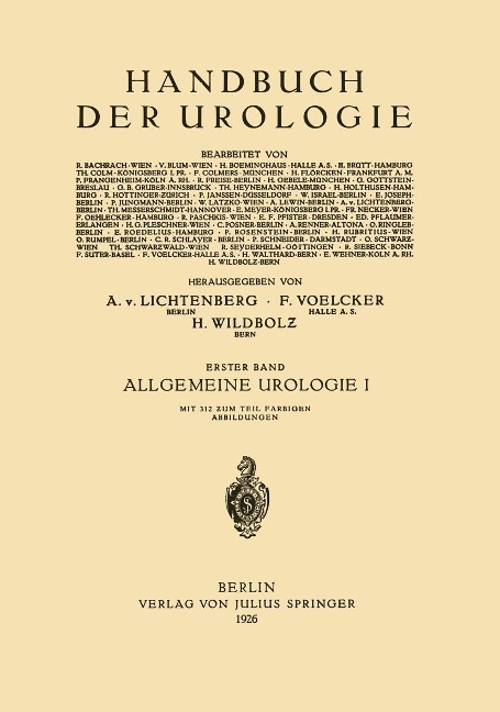 Allgemeine Urologie - H. Boeminghaus, R. Seyderhelm, F. Voelcker, R. Freise, P. Janssen