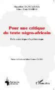 Pour une critique du texte négro-africain - Nnomo Zanga, Messina