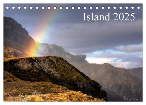 Island 2025 (Tischkalender 2025 DIN A5 quer), CALVENDO Monatskalender - Oliver Schwenn