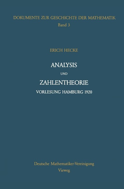 Analysis und Zahlentheorie - Erich Hecke