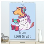 Funny Gamer Animals (High Quality Premium Wall Calendar 2026 DIN A2 portrait),CALVENDO 12 Month Wall Calendar - Luca Schmidt