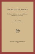 Cover-Bild zum Titel 'Altpreussische Studien' von 'N. Van Wijk'