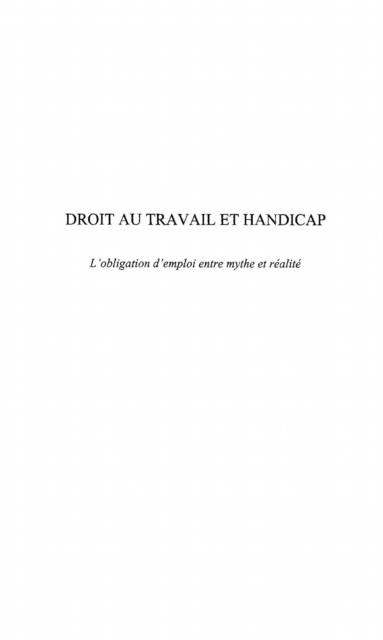 Droit au travail et handicap - Coulibaly Alban Alexandre